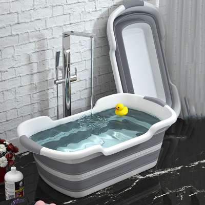 Plastic baby bathtub & bath support